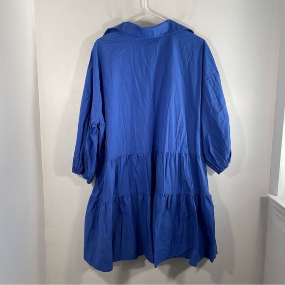 NWT Vici Lavender J Blue 100% Cotton Poplin Button Down Shirt Mini Dress Small - Picture 8 of 15